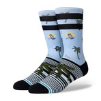 Aloha Monkey Socks // Blue (L)