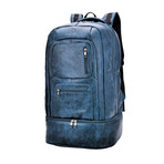 Luxury Travel Bag // Tumbled Leather // Blue