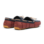 Braided Lace Lux Loafer // Red Lacquer + Navy (Men's US Size 7)
