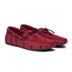 Braided Lace Loafer // Deep Red + Navy (Men's US Size 7)