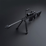 BARRETT M82 1:3 Scale Diecast Metal Long Range Sniper Model Gun + Scope + Bipod // Black