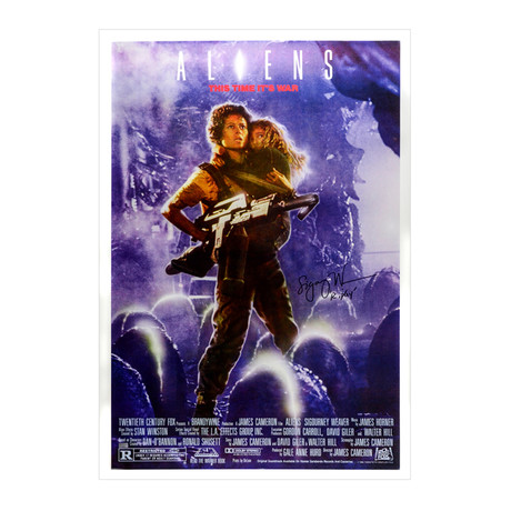 Sigourney Weaver // Autographed 1986 Aliens Single-Sided Movie Poster