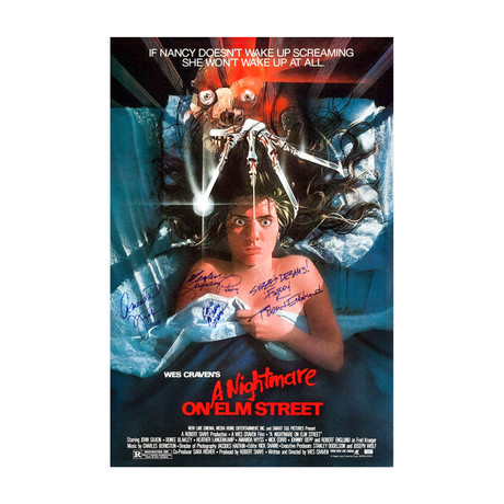 A Nightmare on Elm Street // Cast Autographed Single Sided Movie Poster + Inscription