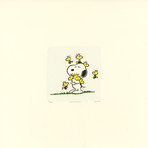 Woodstock + Snoopy // Friends // Hand Painted Sowa & Reiser Etching (Unframed)