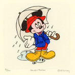 Mickey Mouse  // In The Rain //  Hand Painted Sowa & Reiser Etching (Unframed)