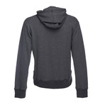 Cassius Hooded Sweatshirt + Velour Back // Dark Gray (L)