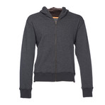 Cassius Hooded Sweatshirt + Velour Back // Dark Gray (XL)