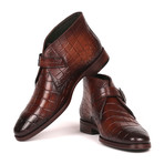 Single Monk Strap Ankle Boots // Brown (Euro: 46)