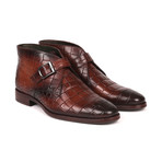 Single Monk Strap Ankle Boots // Brown (Euro: 46)