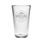 Pint Glasses // Montana State Vintage Series // Set of 4