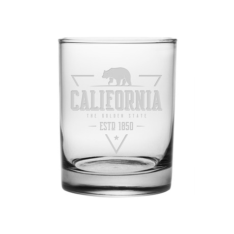 Rocks Glasses // California State Vintage Series // Set of 4