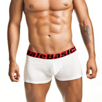 Trunk Boxer Shorts // 3-Pack // Black + White + Red (S)