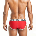 Fitted Contrast Hip Brief // Red (L)