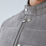 Silver Leather Jacket // Gray (S)