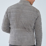Silver Leather Jacket // Gray (3XL)
