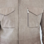 Shel Leather Jacket // Beige (3XL)