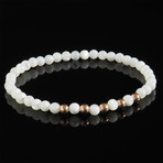 Mother of Pearl + Rose Gold Pentade Bracelet // White (L)