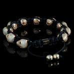 Hades 10x Diamond Skull Bracelet // Rose Gold (S)