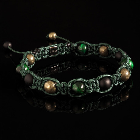 Tiger's Gold Shamballa Bracelet // Green (S)