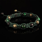 Tiger's Gold Shamballa Bracelet // Green (L)