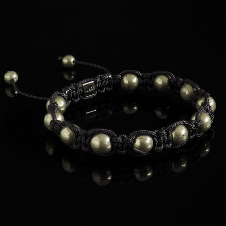 Pyrite Shamballa Bracelet // Gold (S)