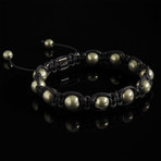 Pyrite Shamballa Bracelet // Gold (L)