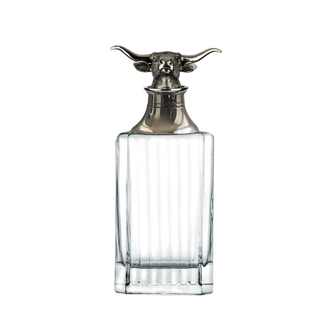 Menagerie Classic Crystal Whiskey Decanter // Longhorn