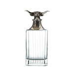 Menagerie Classic Crystal Whiskey Decanter // Longhorn
