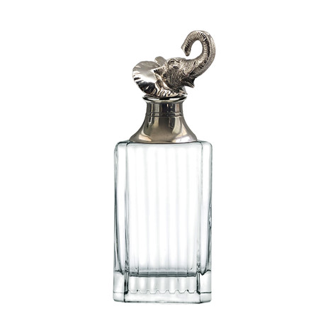 Menagerie Classic Crystal Whiskey Decanter // Elephant