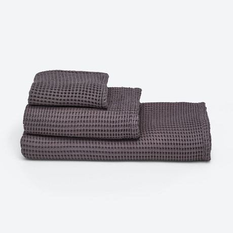 Bamboo Lyocell Waffle Towel Set // Gray