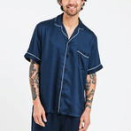 Bamboo Lyocell Short Sleeve PJ Shirt // Blue Nights (Small)