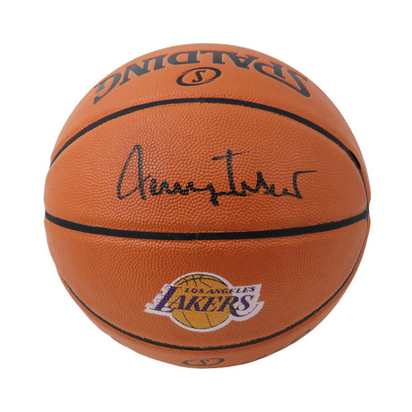 Jerry West // Signed Spalding NBA Basketball // Los Angeles Lakers // Logo Game Series Replica