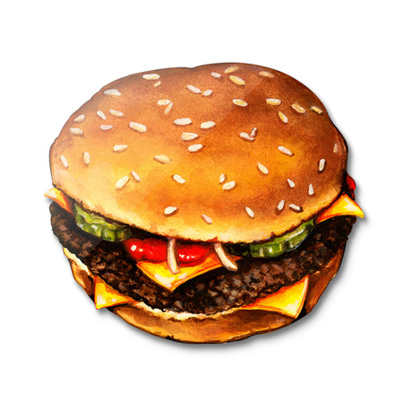 Cheeseburger 2 (11"W x 14"H x 0.45"D)