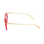 Men's Square Sunglasses V1 // Shiny Red + Shiny Endura Gold