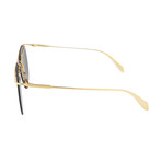 Unisex Round Sunglasses // Shiny Endura Gold + Brown
