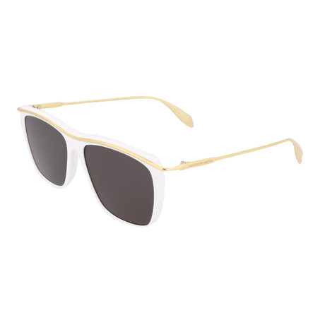 Men's Square Sunglasses V1 // Shiny White + Shiny Endura Gold