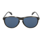 Men's Aviator Sunglasses // Gray Havana + Blue