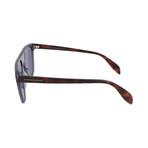 Men's Square Sunglasses // Shiny Transparent Blue + Havana