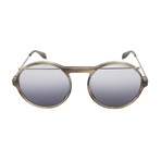 Unisex Round Sunglasses // Ruthenium + Light Brown