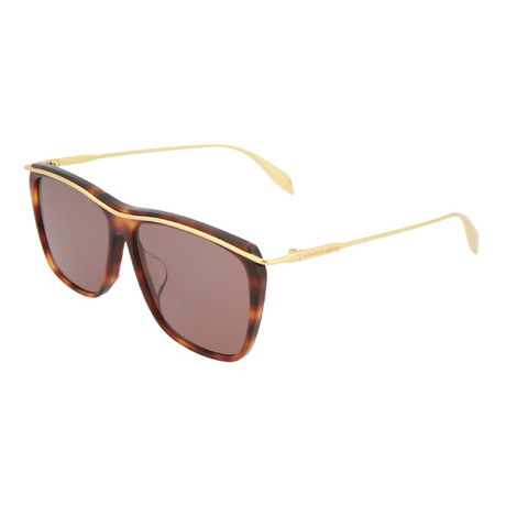 Men's Square Sunglasses // Medium Havana + Shiny Endura Gold