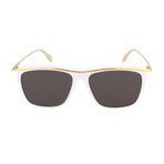 Men's Square Sunglasses V1 // Shiny White + Shiny Endura Gold