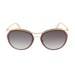 Women's Round Sunglasses // Dark Brown + Shiny Endura Gold