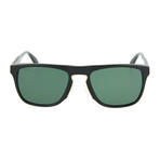 Men's Square Sunglasses // Black + Green