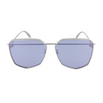 Unisex Oversized Sunglasses // Ruthenium + Blue