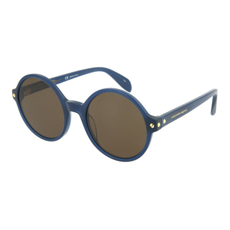 Women's Round Sunglasses // Blue + Brown