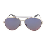 Unisex Aviator Sunglasses // Gold + Blue