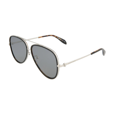 Men's Aviator Sunglasses // Silver + Black