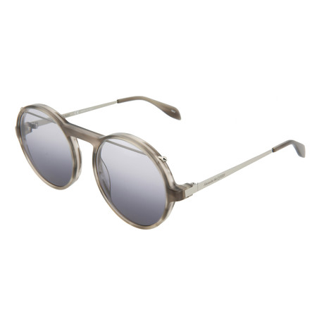 Unisex Round Sunglasses // Ruthenium + Light Brown