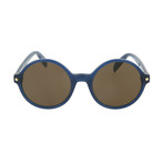 Women's Round Sunglasses // Blue + Brown