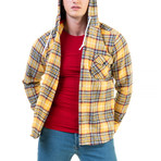 Robbie Button Down Hoodie // Yellow (M)